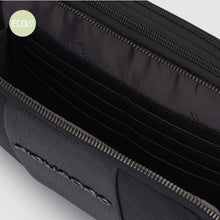 Carica l'immagine nel visualizzatore di Gallery, Piquadro pochette a tre scomparti tessuto e pelle