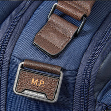 Carica l'immagine nel visualizzatore di Gallery, Piquadro zaino tessuto e pelle blu e testa moro
