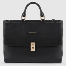 Carica l'immagine nel visualizzatore di Gallery, Piquadro Cartella porta computer nera a due manici Dafne