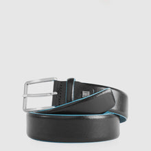 Carica l&#39;immagine nel visualizzatore di Gallery, Piquadro Cintura uomo nera con fibbia ad ardiglione Blue Square

