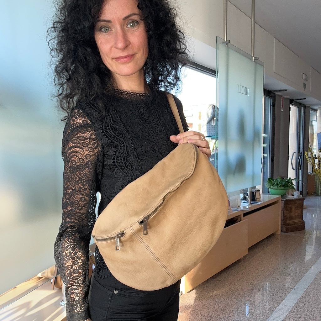 Marsupio grande in pelle