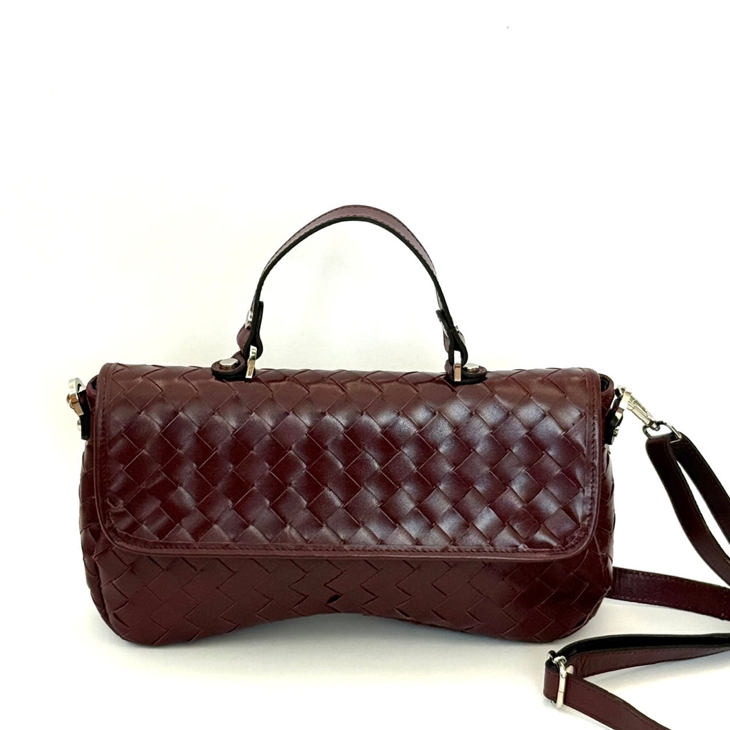 Borsa a mano in pelle intrecciata a mano