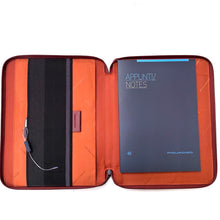 Carica l&#39;immagine nel visualizzatore di Gallery, Piquadro porta blocco in tessuto e  pelle arancione
