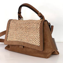 Carica l'immagine nel visualizzatore di Gallery, Loristella borsa Kendall  scamosciata e rafia 2735PT
