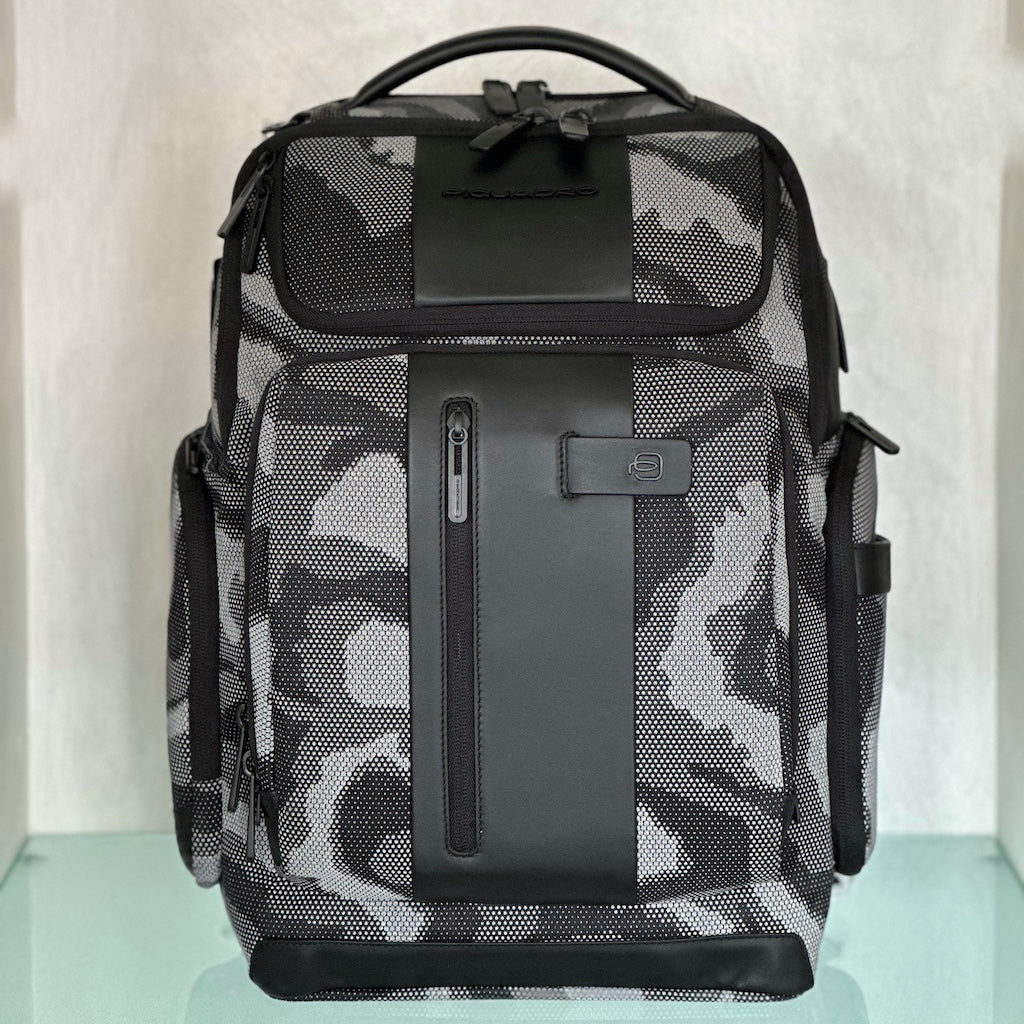 Piquadro Zaino porta pc e porta ipad® in tessuto riciclato