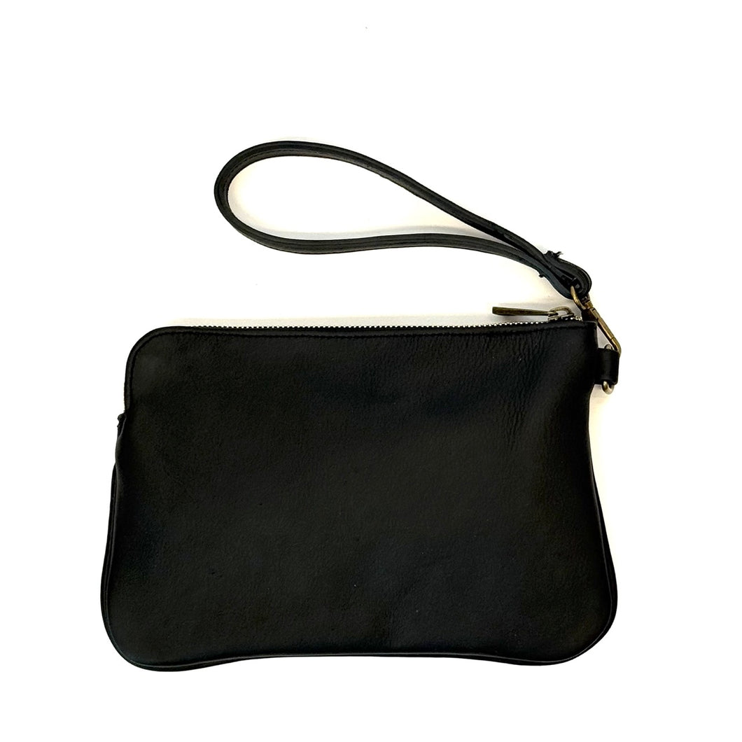 Pochette sottile da polso  in pelle